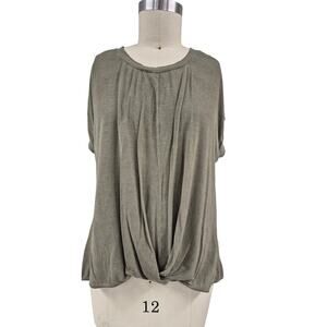 Cable & Gauge Khaki Green top  T SHirt Drape Front  Sz XL